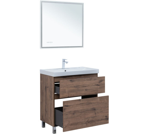 Тумба под раковину Aquanet Алвита New 80 напольная, дуб веллингтон табак