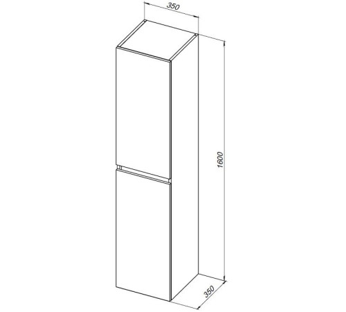 Шкаф-пенал Aquanet Вега 2.0 35 мисти грин