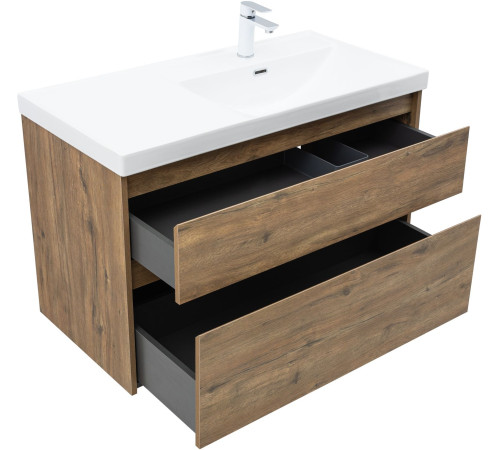 Тумба под раковину Aquanet Nova Lite 2.0 100 дуб рустикальный, правая