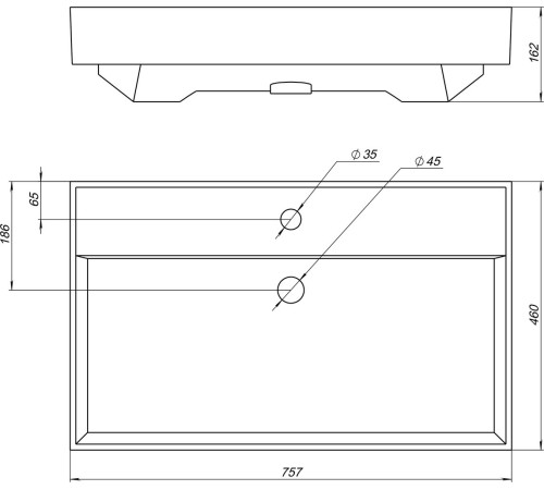 Раковина Aquanet Латина 75