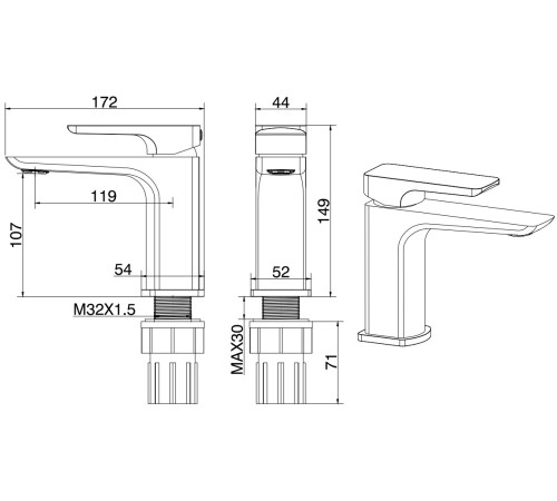 Смеситель для раковины Allen Brau Infinity 5.21001-00 хром