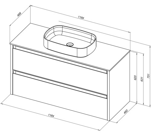 Тумба под раковину Allen Brau Fantasy 120 1.11005.AM 2.0 антрацит матовый