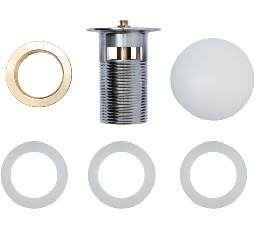 Донный клапан Aquanet белый матовый, с переливом