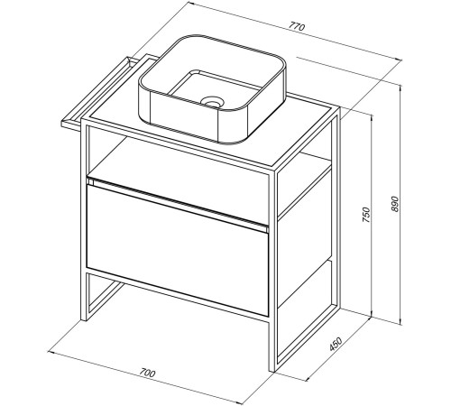 Тумба под раковину Allen Brau Priority 70 1.31001.WM белый матовый