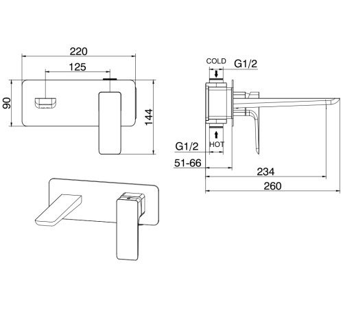 Смеситель для раковины Allen Brau Infinity 5.21003-31 (с внутренней частью) черный матовый