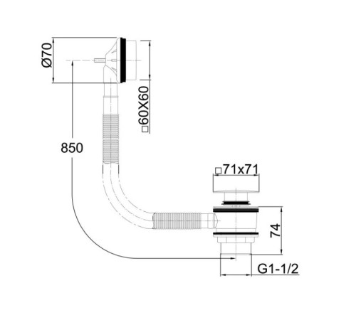 Слив-перелив для ванны Allen Brau Infinity 5.21028-31 черный матовый