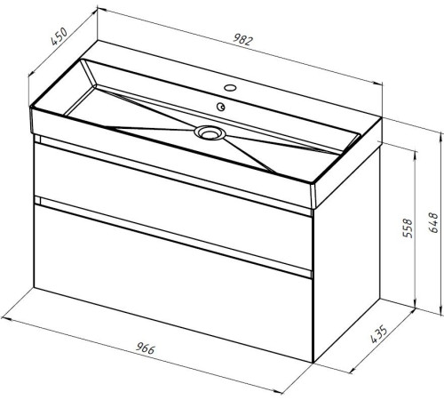 Тумба под раковину Allen Brau Infinity 100 1.210027.WM белый матовый