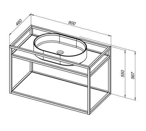 Консоль под раковину Allen Brau Liberty 90 1.33003.BB черный браш