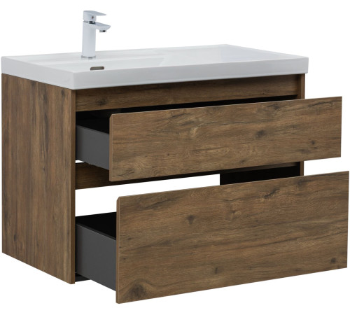 Тумба под раковину Aquanet Nova Lite 2.0 90 дуб рустикальный, левая