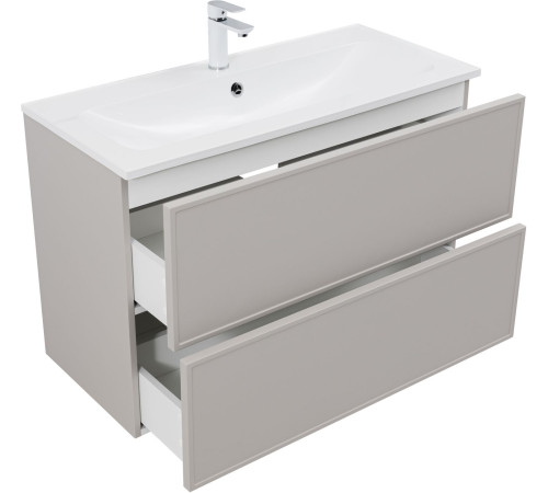 Тумба под раковину Aquanet Арт 100 бежевый