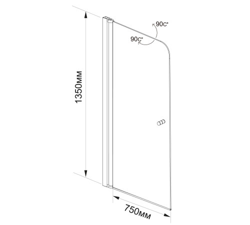 Шторка на ванну Aquanet Alfa 1 NF6211, прозрачное стекло