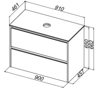 Столешница Allen Brau Activity 90 1.35023.ON акриловый камень оникс