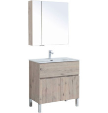 Мебель для ванной Aquanet Алвита New 80 1 ящик, 2 дверцы, дуб веллингтон белый