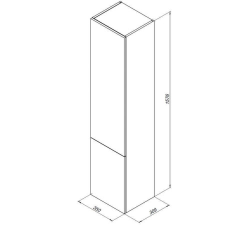 Шкаф-пенал Aquanet Алвита 35 L серый антрацит