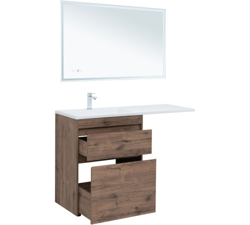 Тумба под раковину Aquanet Токио 68 дуб веллингтон (напольная 2 ящика)