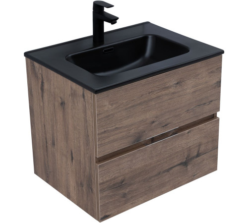 Тумба под раковину Aquanet Алвита New 60 2 ящика, дуб веллингтон табак