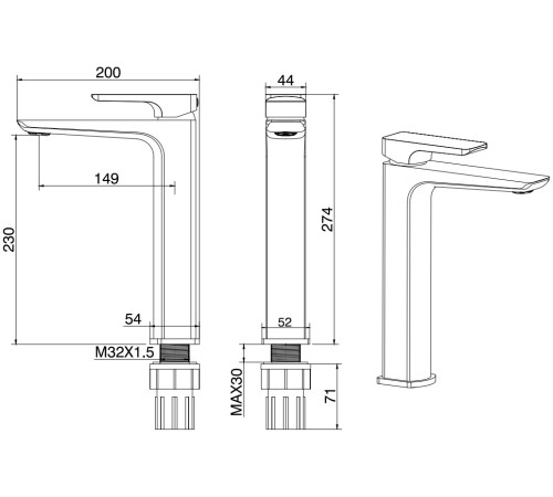 Смеситель для раковины Allen Brau Infinity 5.21002-00 хром
