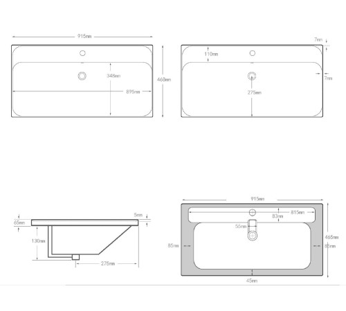 Раковина Aquanet Flash 90