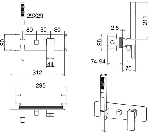 Смеситель для душа Allen Brau Infinity 5.21011-00 (с внутренней частью, 2 хода) хром