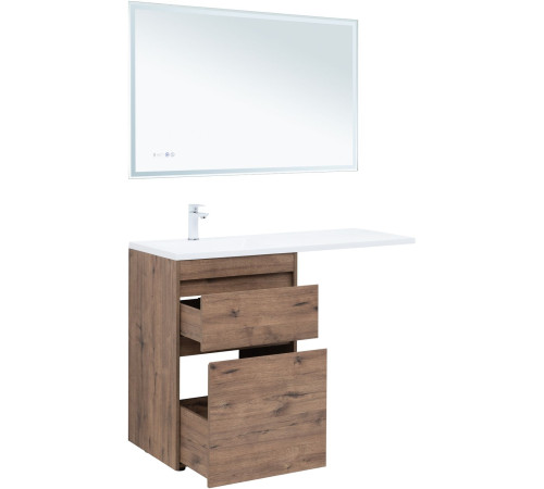 Тумба под раковину Aquanet Токио 58 дуб веллингтон (напольная 2 ящика)