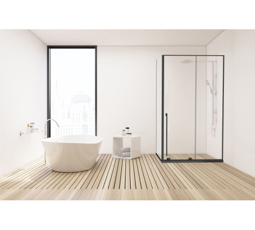 Душевой уголок Allen Brau Fantasy 130x90 3.11007.31 + 3.11013.31 черный матовый