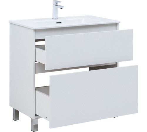 Тумба под раковину Aquanet Вега 80 напольная, белый глянец
