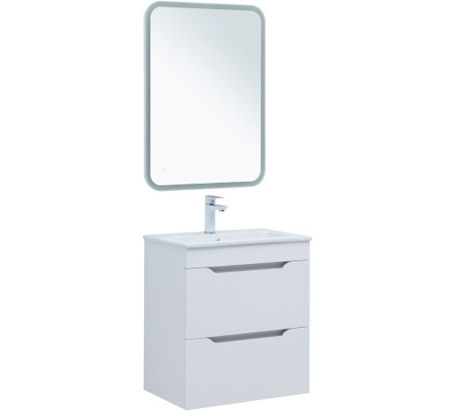 Тумба под раковину Aquanet Практика 60 белый глянец