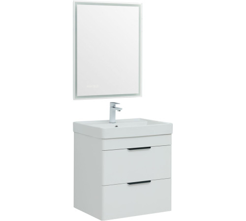 Тумба под раковину Aquanet Ирис new 60 белый глянец (2 ящика)