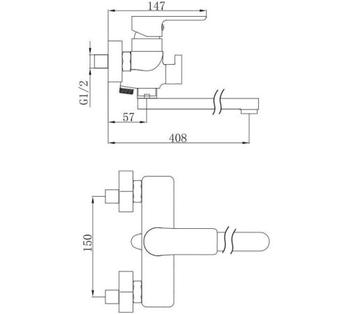 Смеситель для ванны с душем Aquanet Arctic AF520-21СW