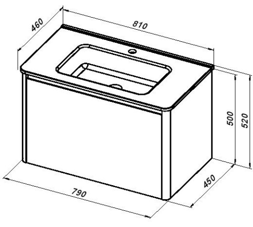 Тумба под раковину Allen Brau Gravity 80 1.370013.CGM олива матовый