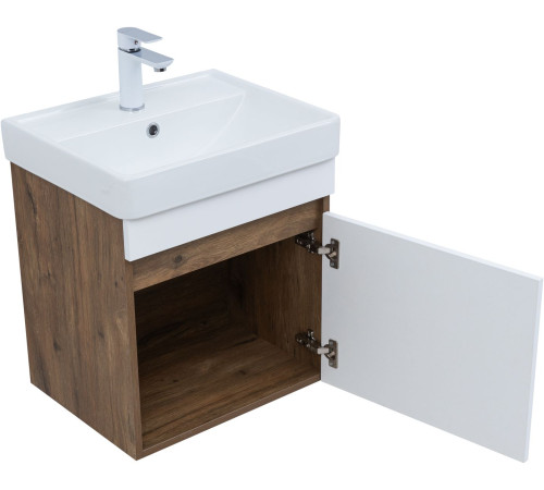 Тумба под раковину Aquanet Оптима 50 дуб рустикальный/белый сатин