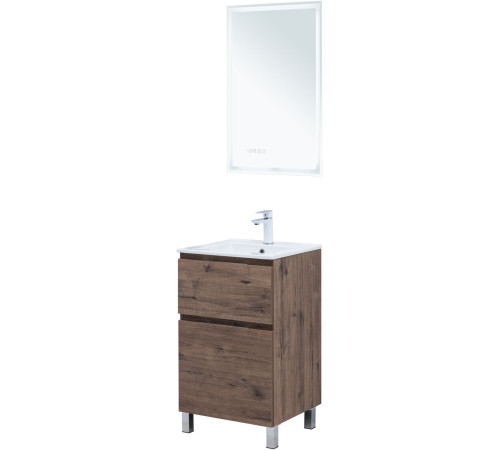 Тумба под раковину Aquanet Алвита New 50 напольная, дуб веллингтон табак