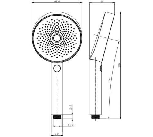 Душевая лейка Allen Brau Priority 5.31B20-BN никель браш