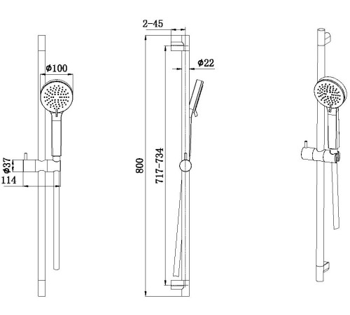 Душевой гарнитур Allen Brau Eclipse 5.E1008-00 хром