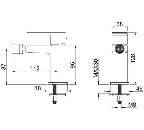 Смеситель для биде Allen Brau Infinity 5.21004-00 (с донным клапаном) хром
