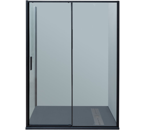 Боковая стенка Aquanet Pleasure Evo 800 AE65-F80-BT профиль черный, прозрачное стекло