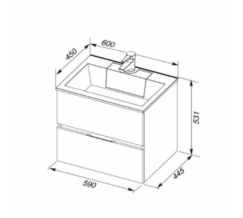Раковина для тумбы Aquanet Фортуна 60