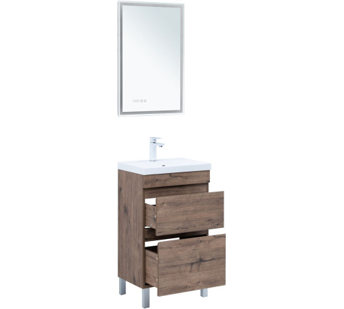 Тумба под раковину Aquanet Нота New 50 напольная, дуб веллингтон табак