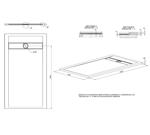 Душевой поддон Allen Brau Infinity 160x90 8.21007-CGM олива