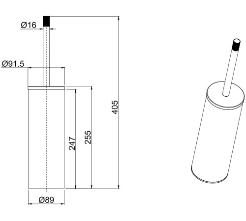 Ершик для унитаза Allen Brau Priority 6.31009-BN никель браш