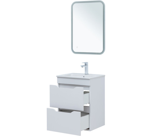 Тумба под раковину Aquanet Практика 50 белый матовый (2 ящика)