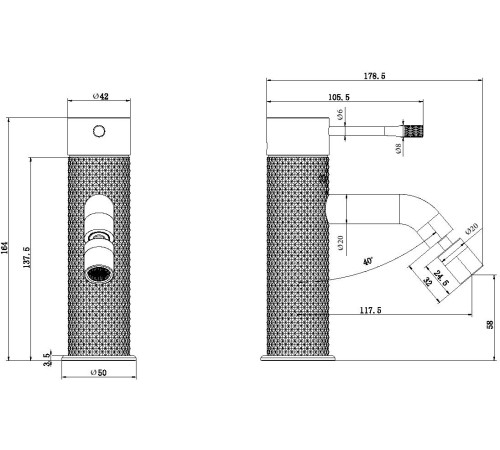 Смеситель для биде Allen Brau Priority 4.0 5.31С04-MG графит браш
