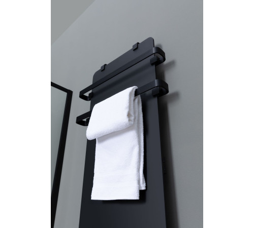 Полотенцесушитель электрический Allen Brau Infinity 120x44 с рейлингом 2.0 и креплением, черный матовый