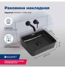 Раковина накладная Aquanet Perfect-1-MB 40,5 черный матовый