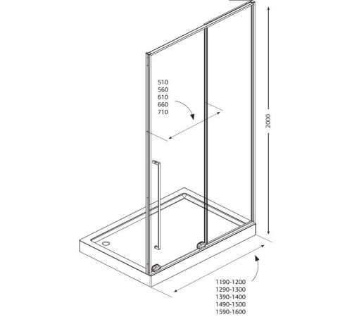Душевая дверь Allen Brau Fantasy 140 3.11008.00 хром