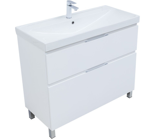 Тумба под раковину Aquanet Алвита New 100 напольная, белый матовый