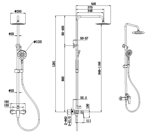 Душевая стойка Allen Brau Eclipse 5.E1006-00 хром