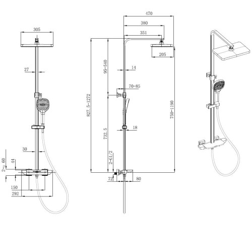 Душевая стойка Allen Brau Infinity 5.21030-00 хром