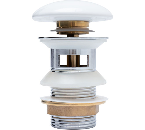 Донный клапан Aquanet белый, с переливом