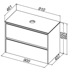 Столешница Allen Brau Activity 90 1.35023.ST акриловый камень сатин